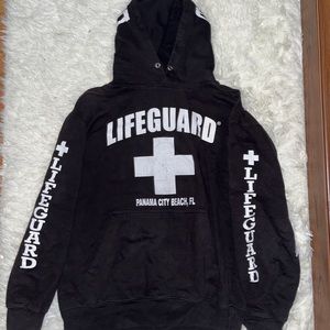 Large Lifeguard Products Lifeguard Black and White Hoodie
